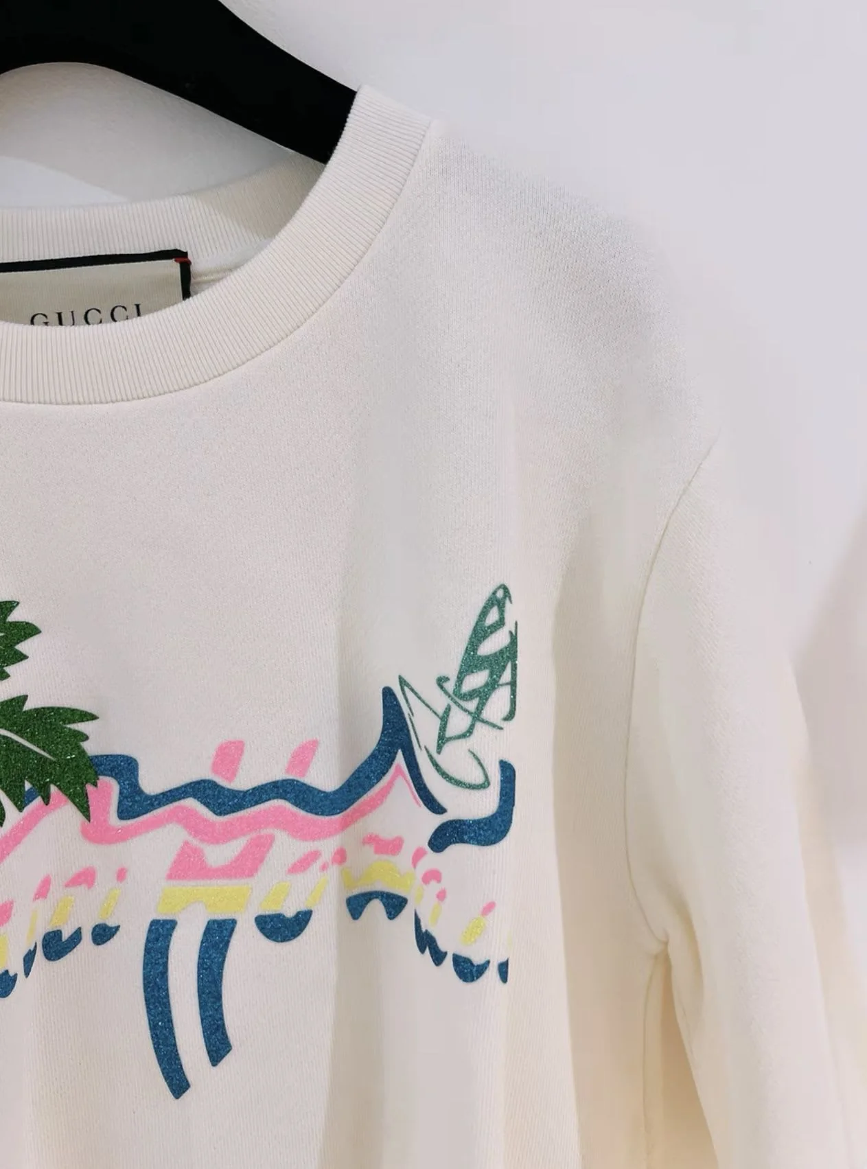 Gucci Hawaiian Series Glitter Print Loose Top - Image 5