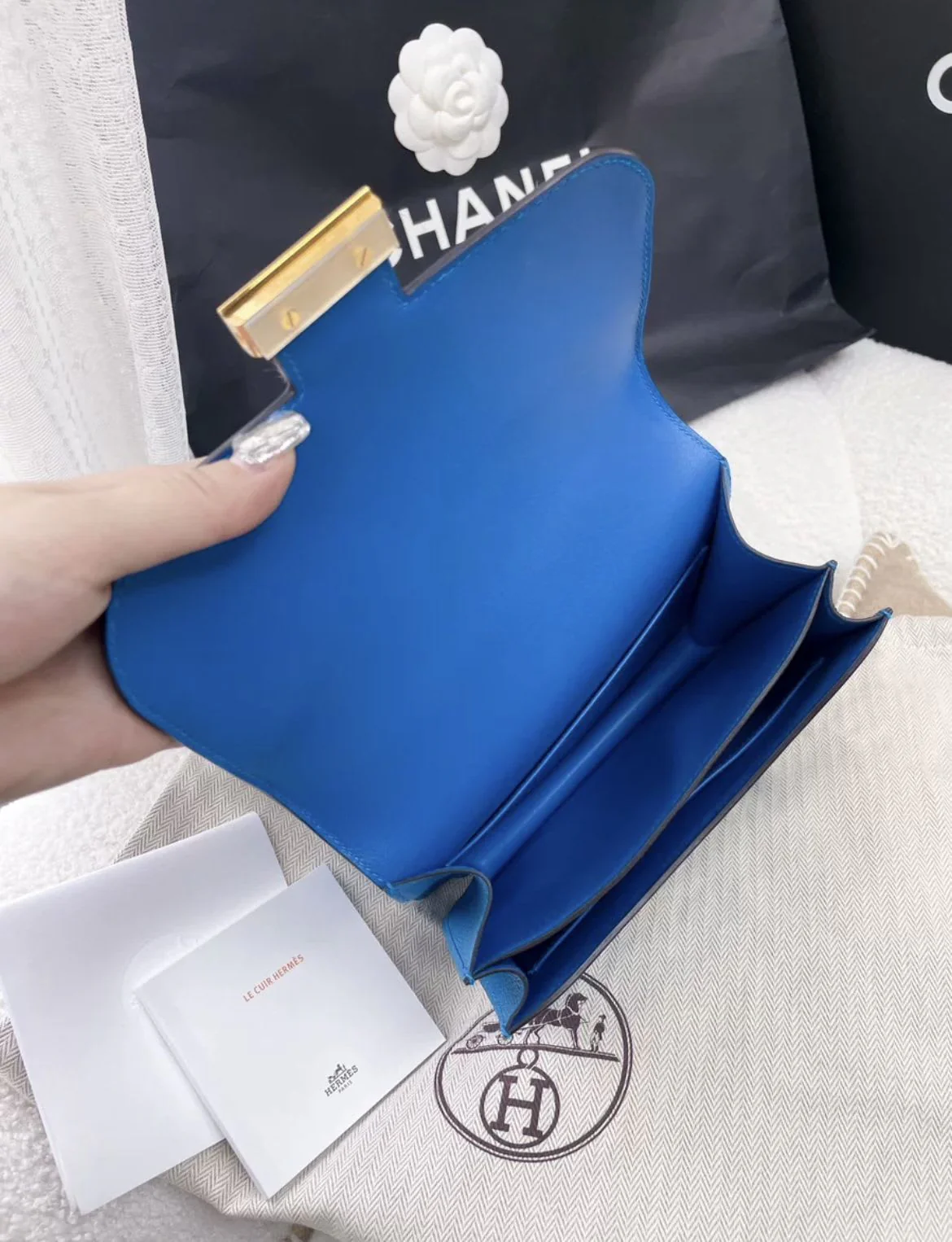 Hermes Constance mini, B3 Tanzania blue gold hardware - Image 5