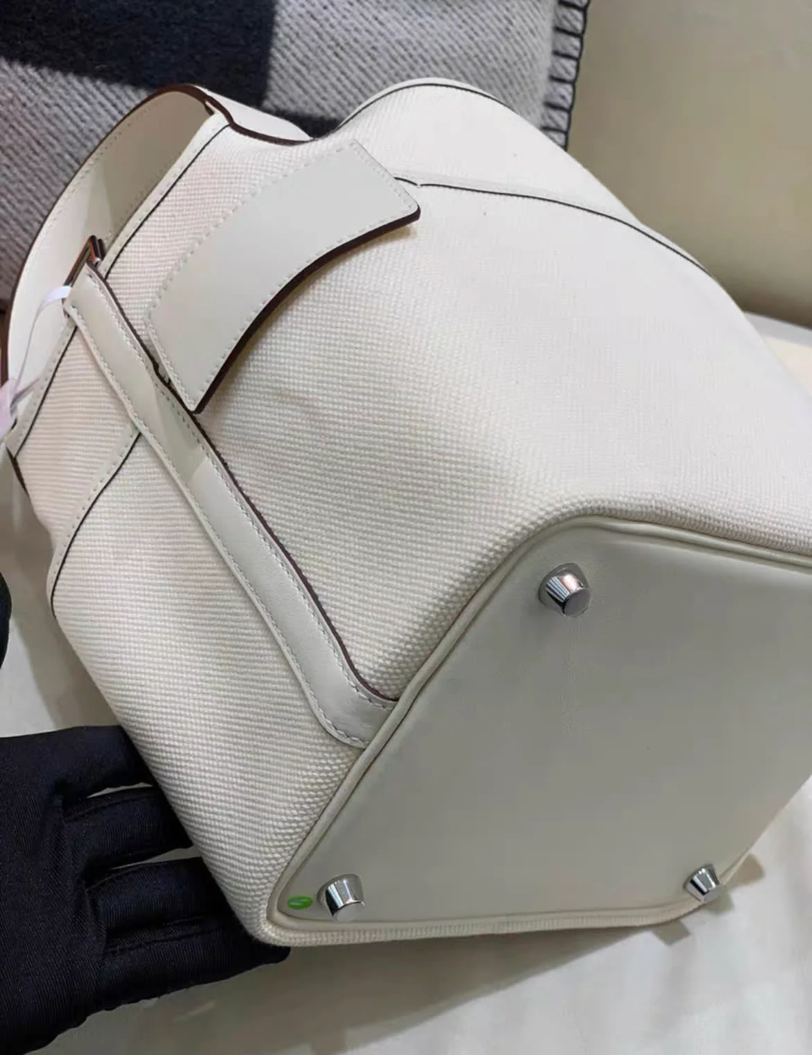 Hermes Picotin Lock Cargo18/PM Nata Canvas/Swift leather Silver hardware - Image 4