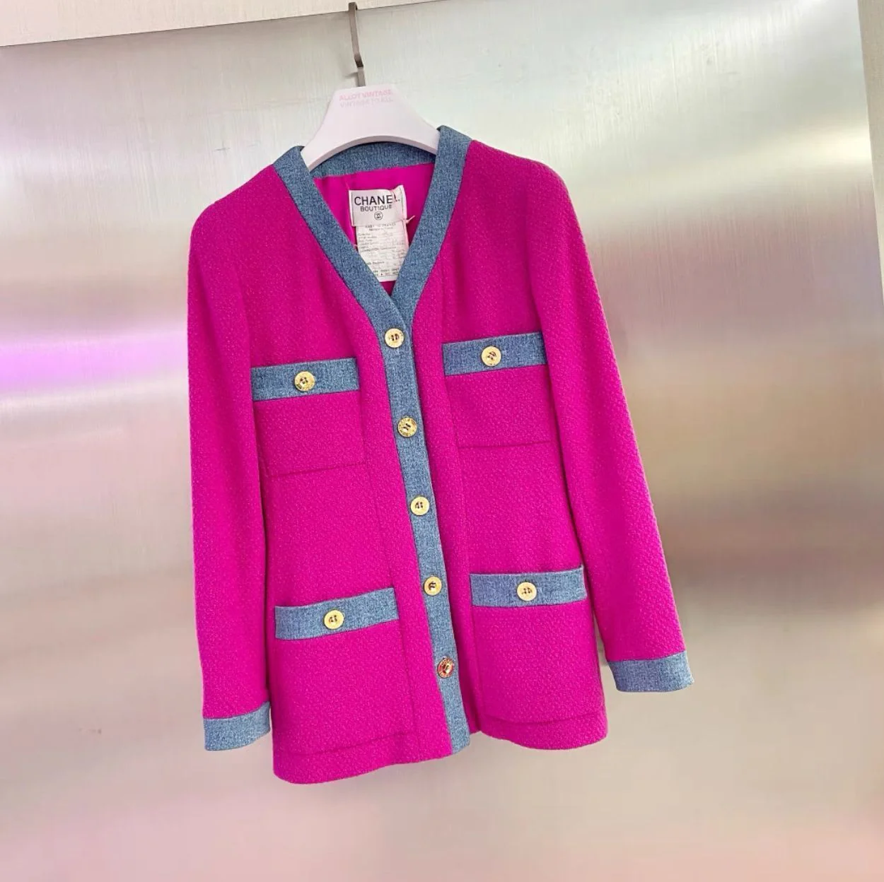 Vintage Chanel 1991 denim series suit - Image 3