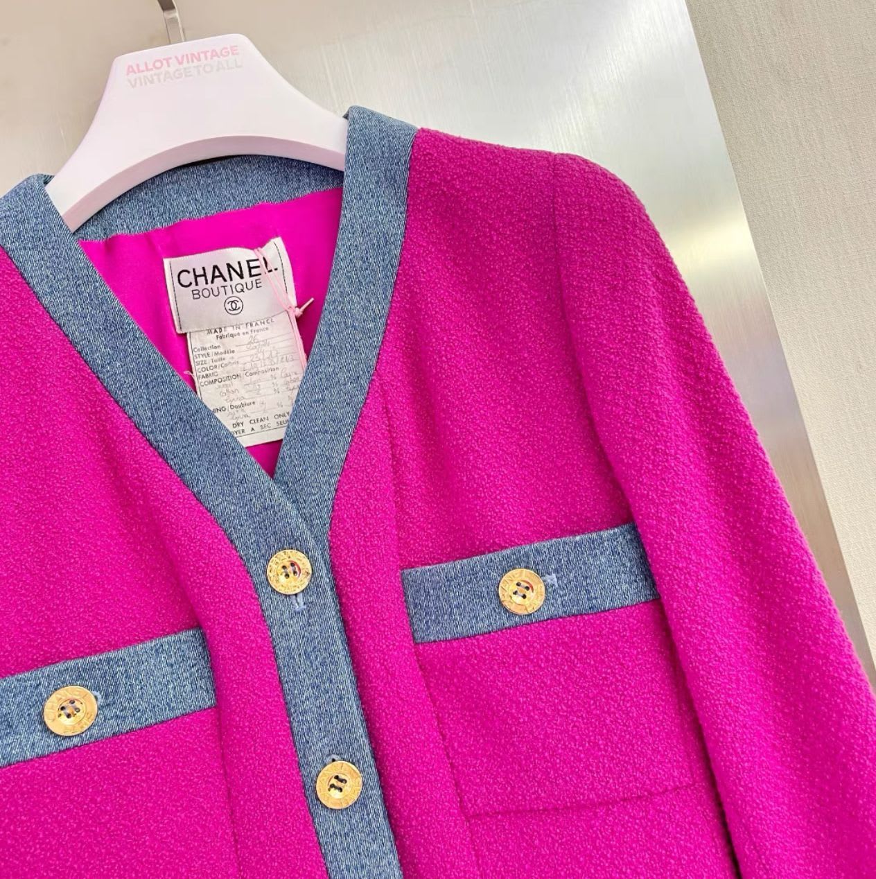 Vintage Chanel 1991 denim series suit - Image 5