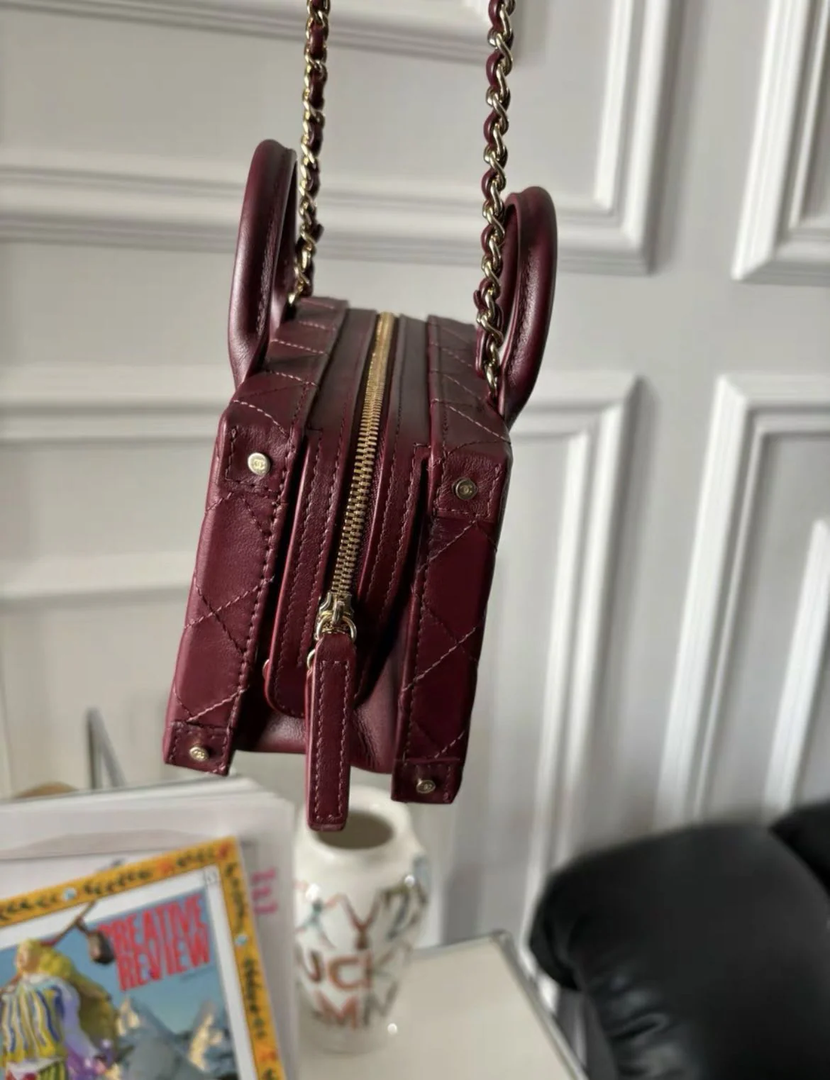 chanel22 burgundy box bags small size - Image 4