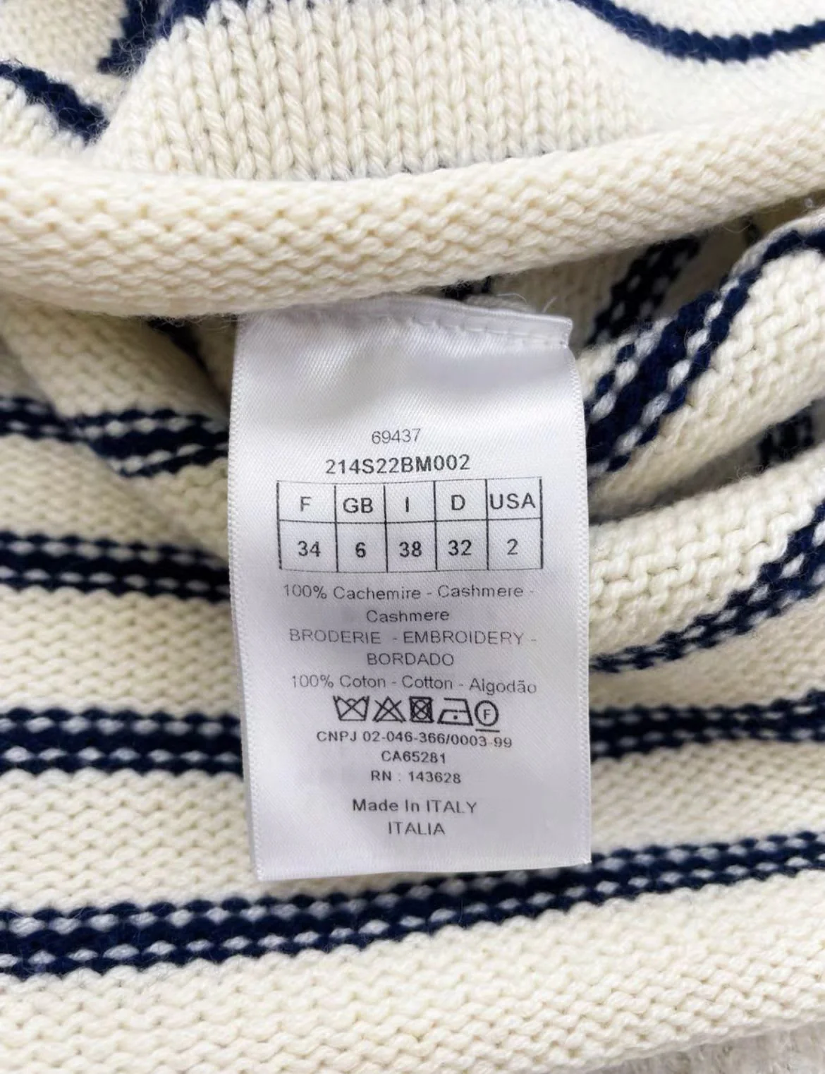 Dior 22 early spring blue and white striped sweater - Image 3