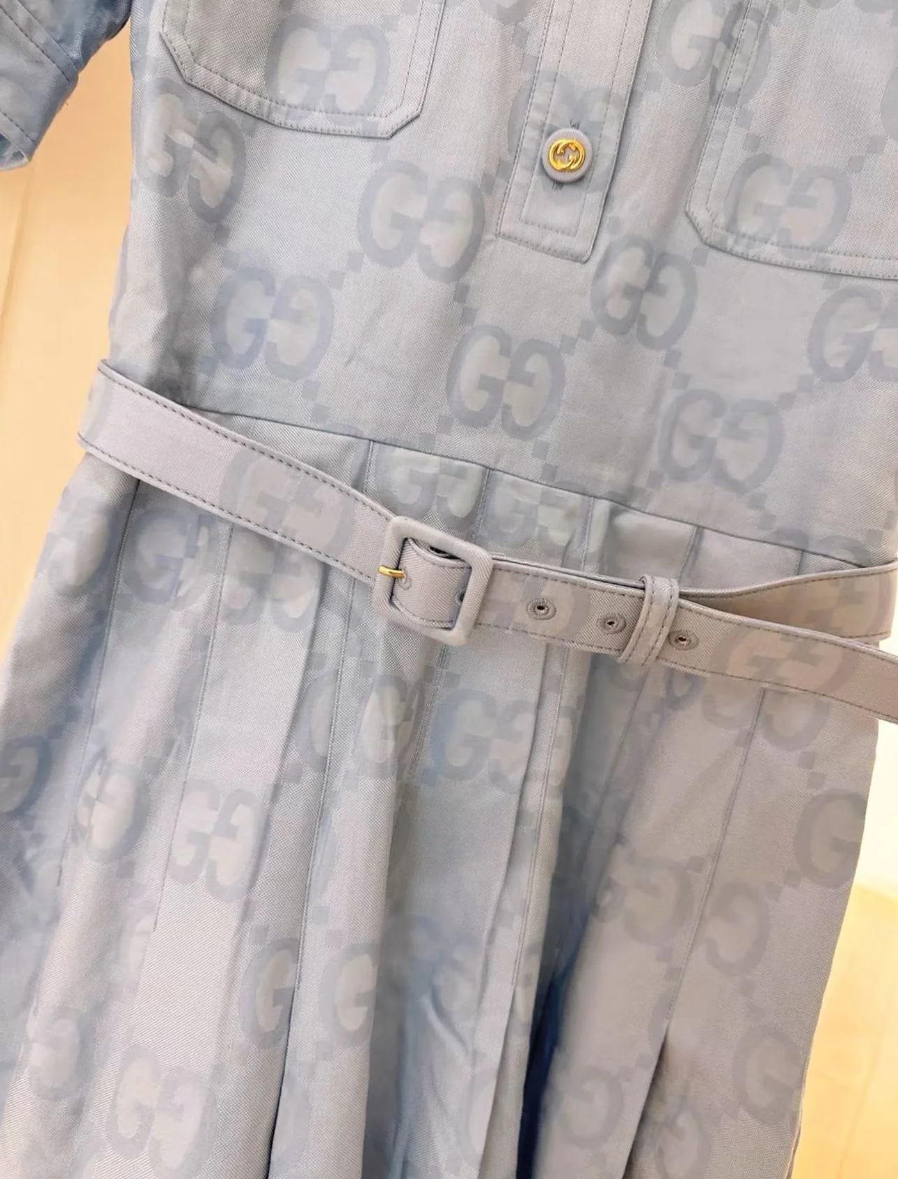 Gucci 23 full logo pleated dress s - Image 3