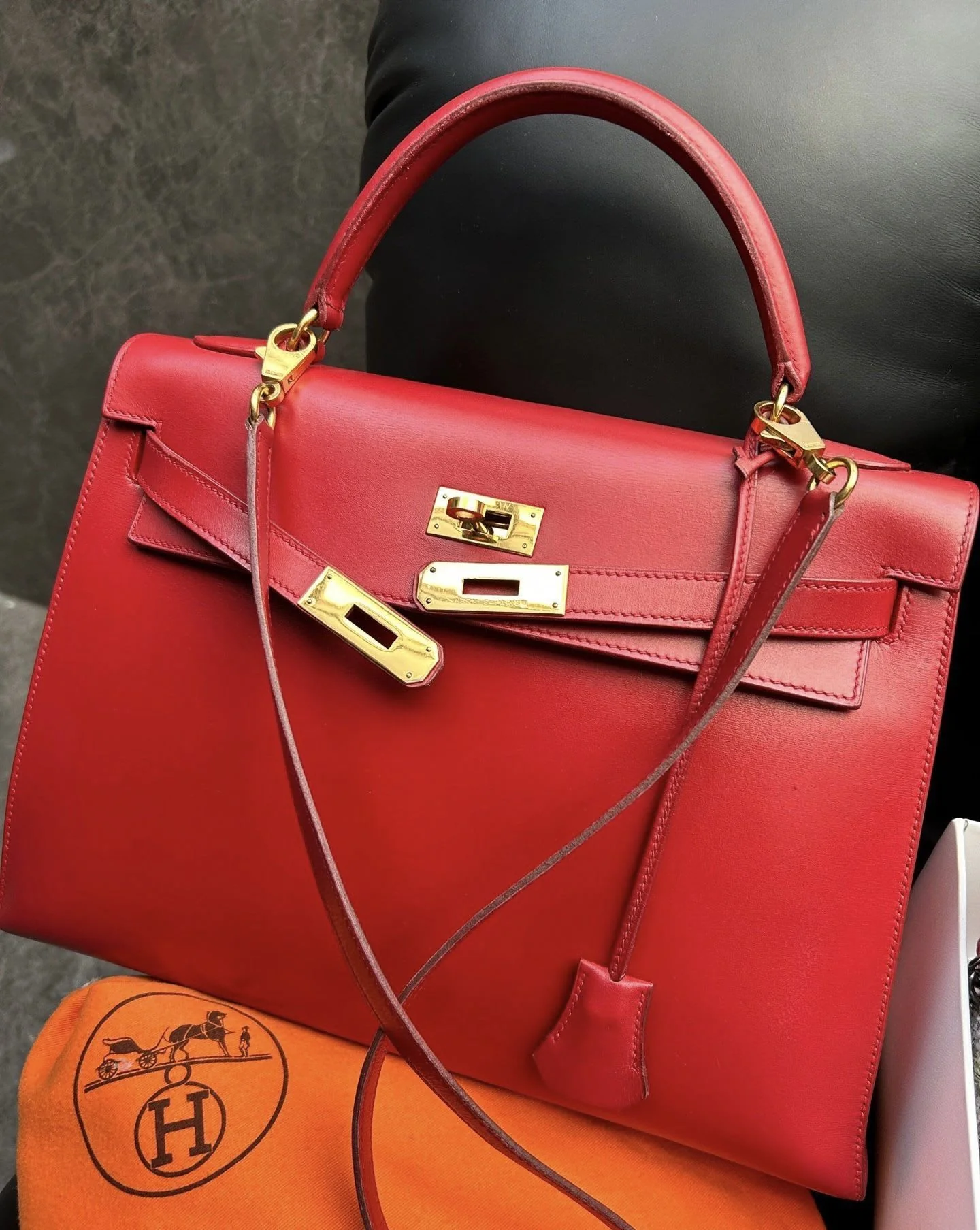 Hermes red gold Kelly 32 - Image 5