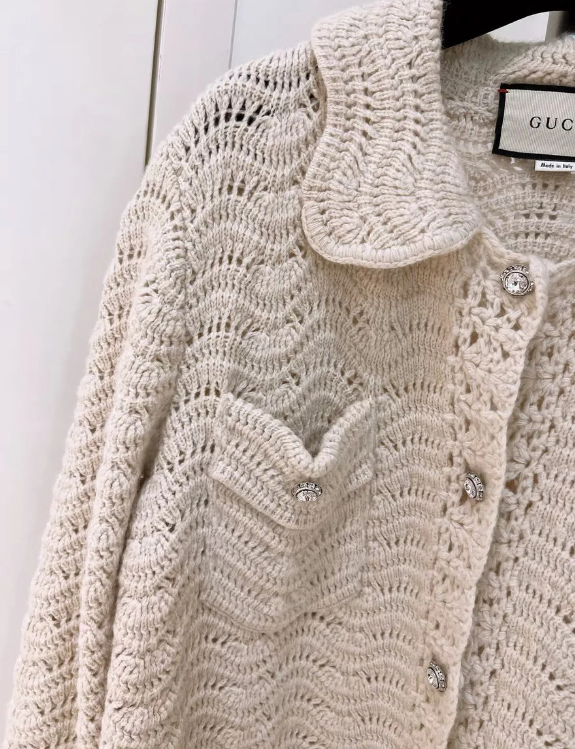 Gucci bright diamond button knitted cardigan - Image 4