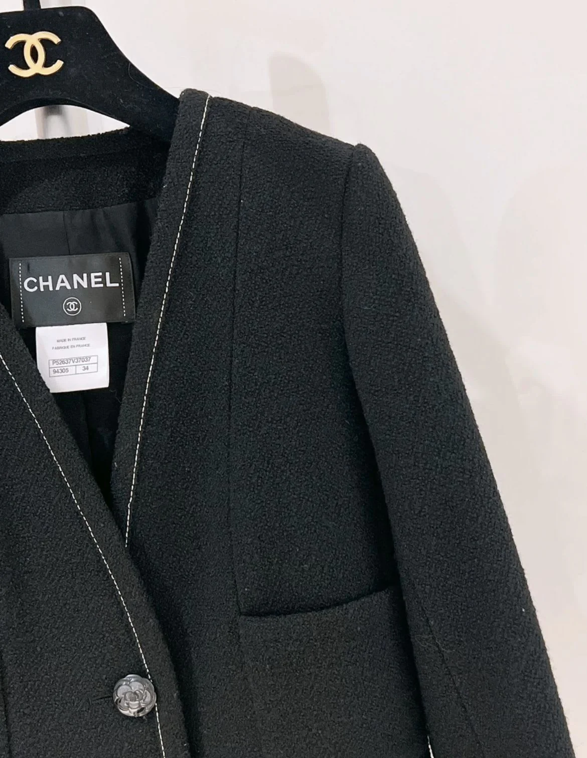 Chanel AW15 black jacket four-pocket tweed suit - Image 3