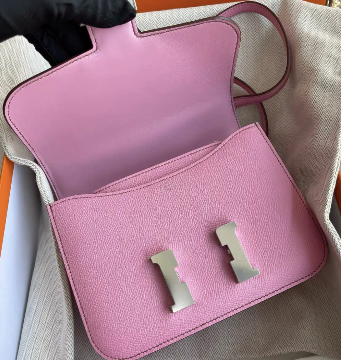 Hermes Pink Epsom Leather Mini Constance Bag - Image 3