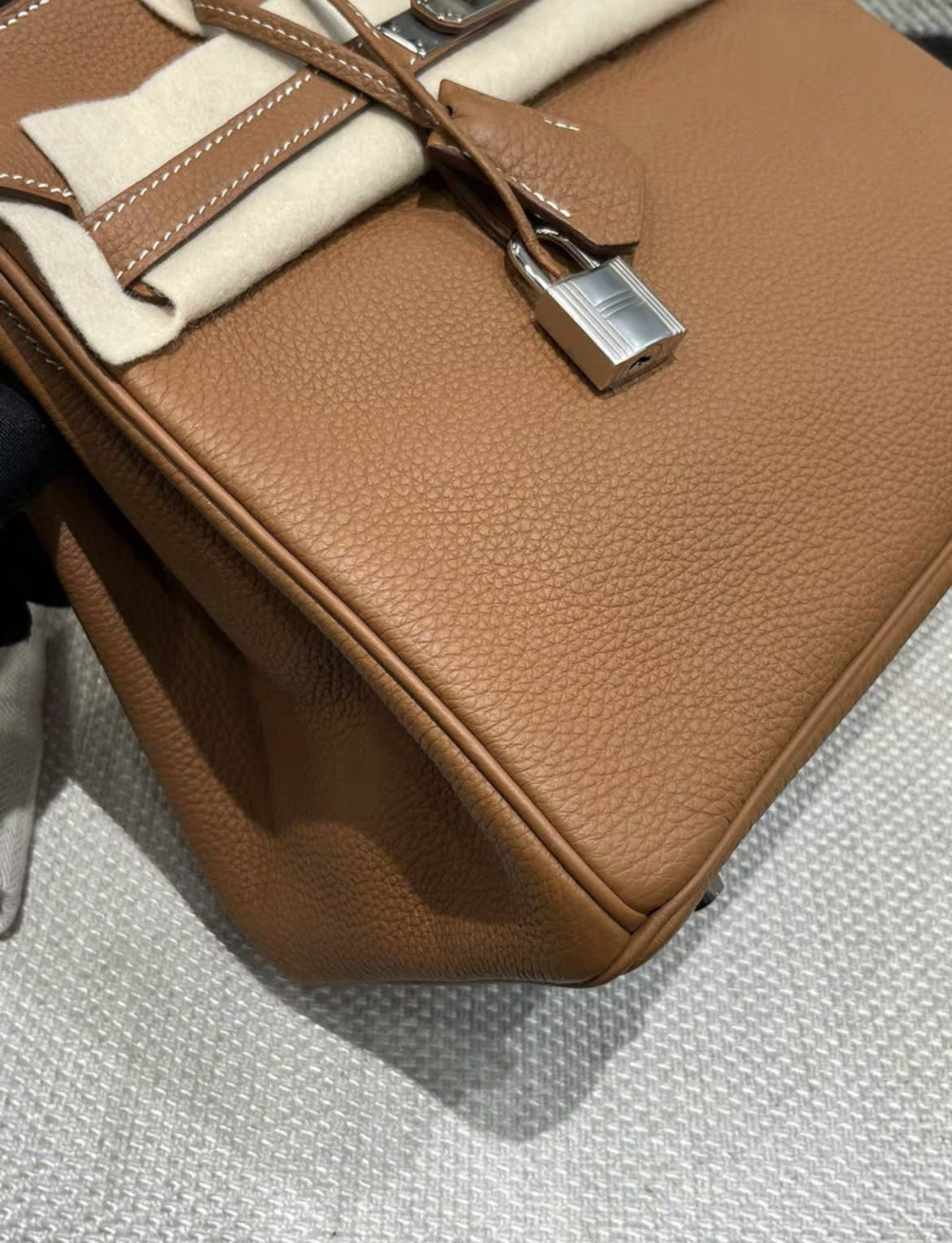 Hermes birkin 25 gold brown togo Leather palladium hardware stamp D - Image 3