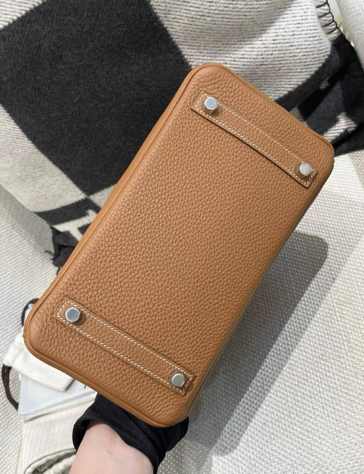 Hermes birkin 25 gold brown togo Leather palladium hardware stamp D - Image 5