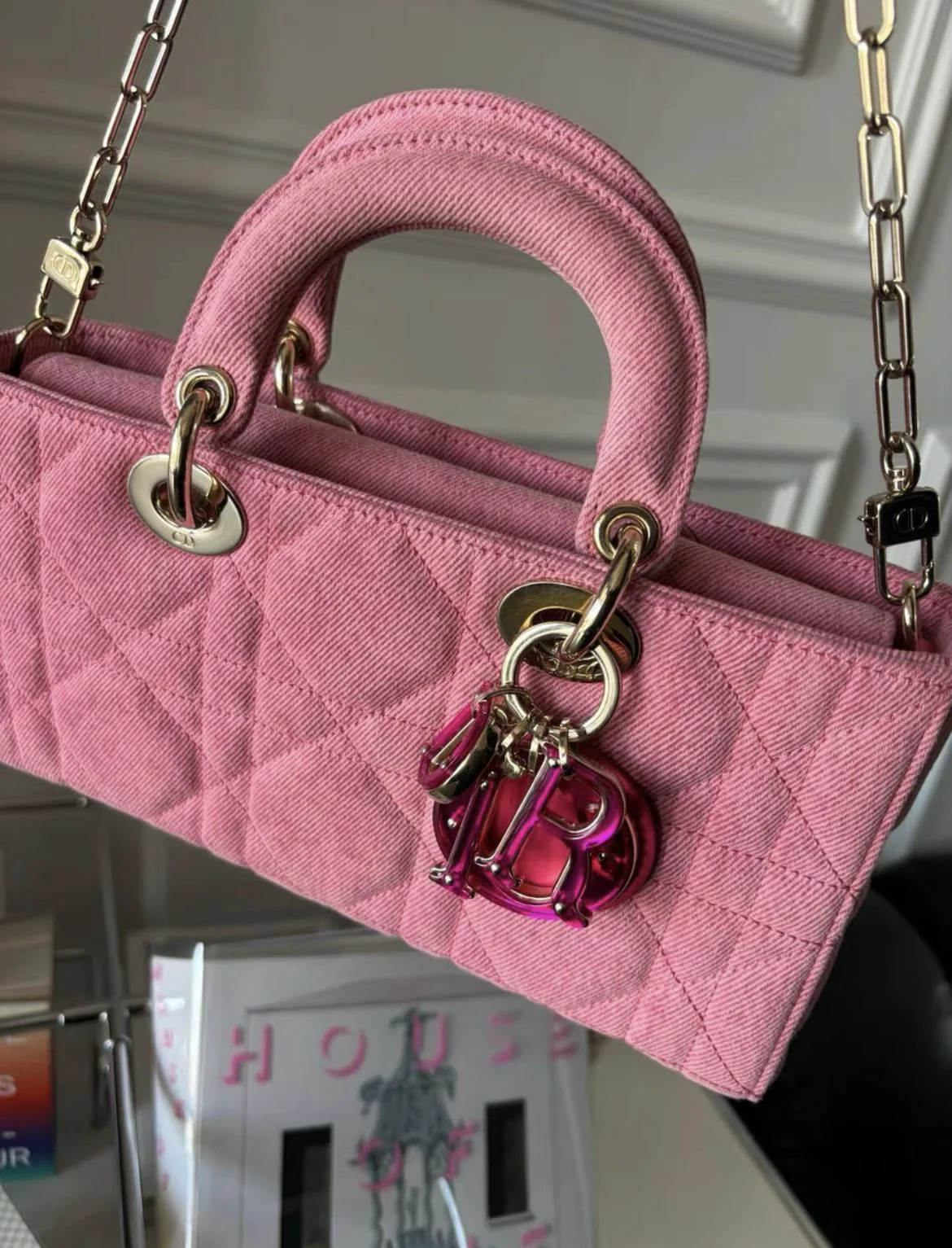 CHRISTIAN DIOR Denim Macrocannage Lady D-Joy Pink - Image 3