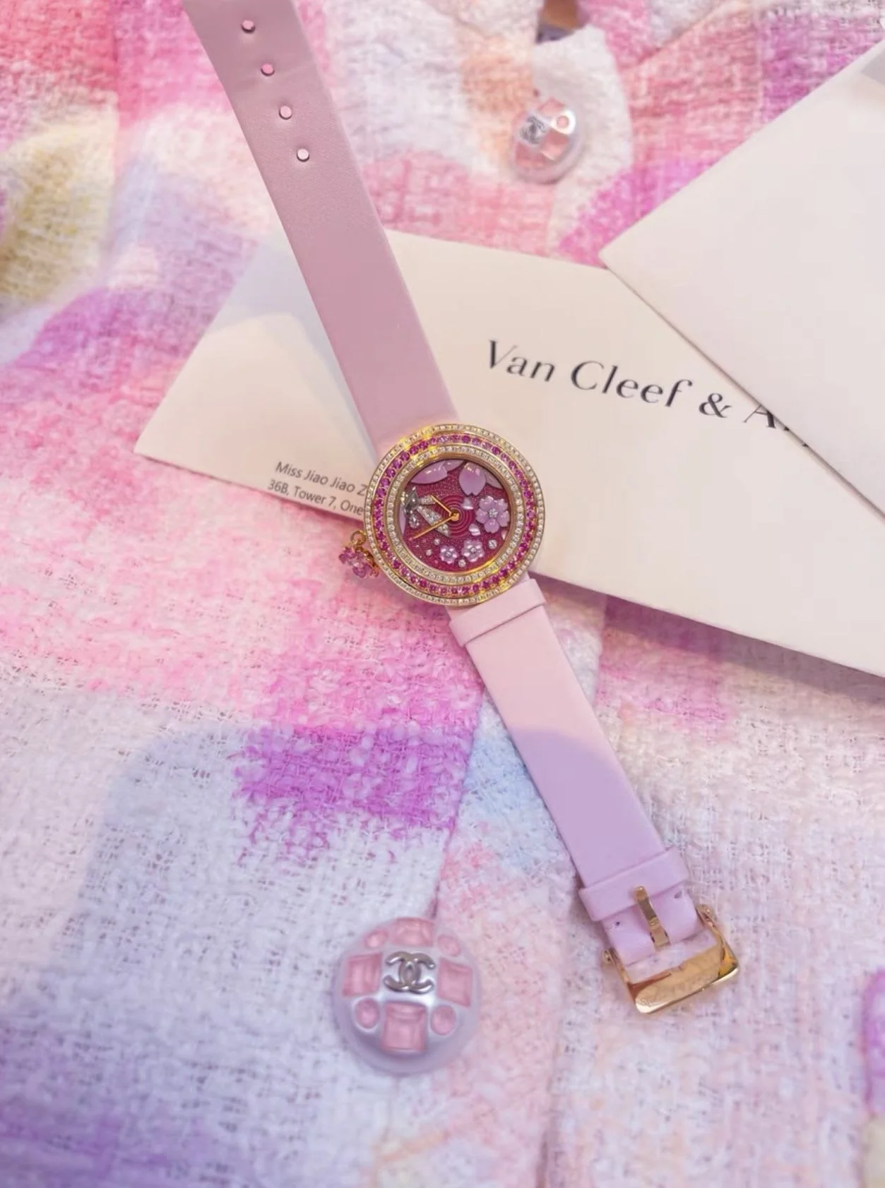 VCA Van Cleef & Arpels Japan Limited Extraordinary Dial Series Cherry Blossom Fairy Pink Dial Quartz Ladies Watch - Image 3