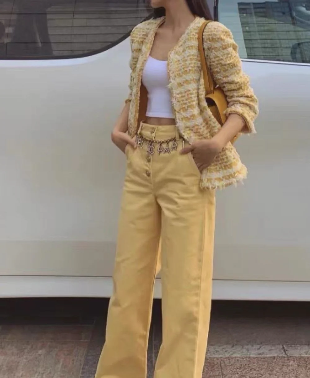 Chanel yellow woven coat - Image 3