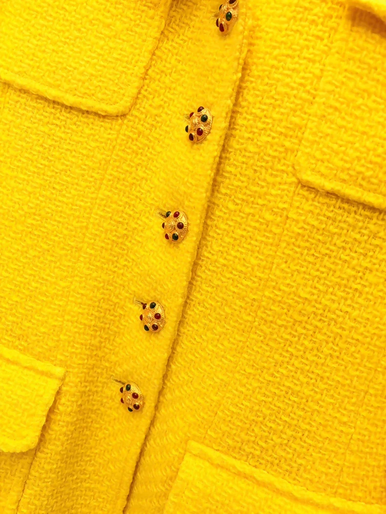 Chanel 96A Yellow Tweed Jacket - Image 3