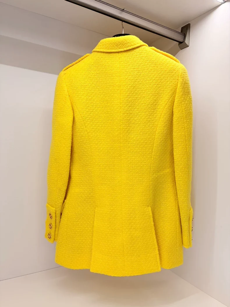Chanel 96A Yellow Tweed Jacket - Image 7