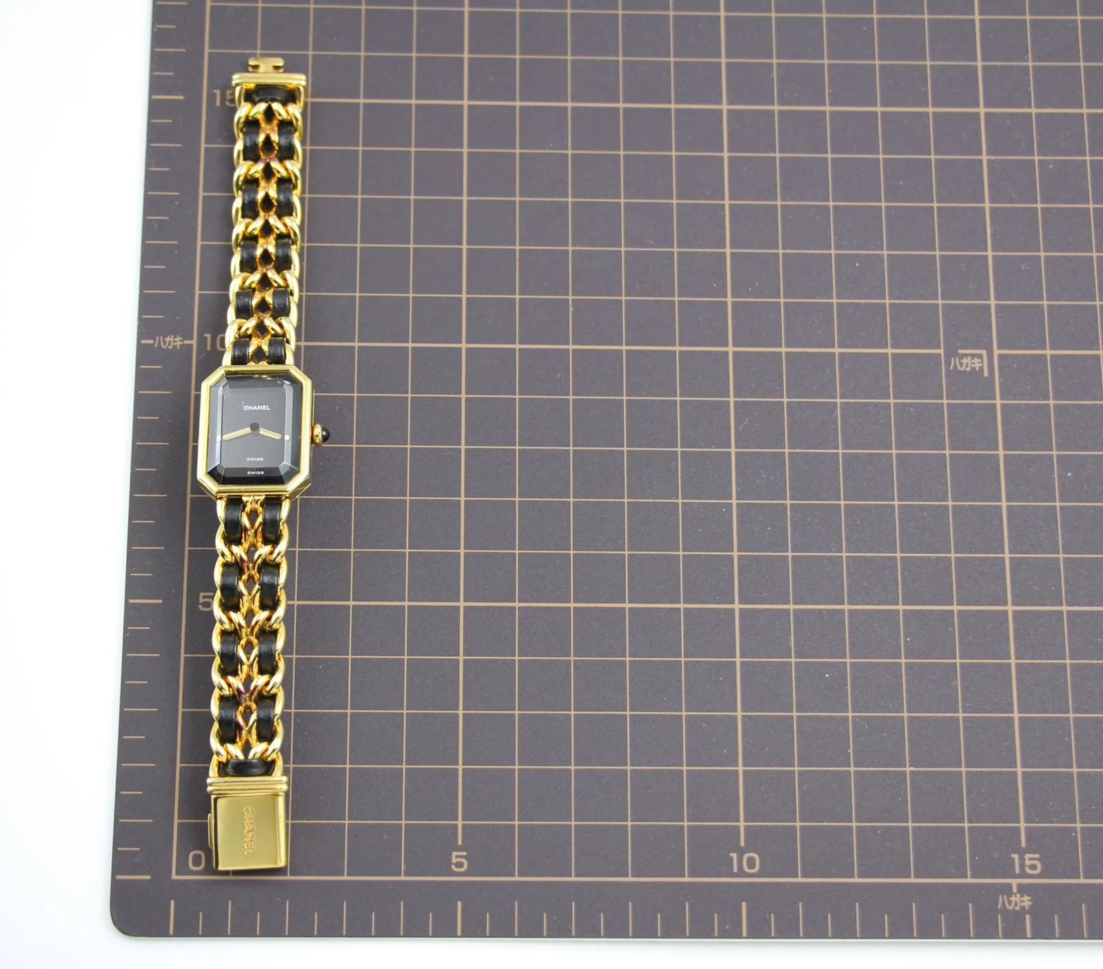 Chanel Vintage 87 Premiere Black Sugar Cube Leather Chain Watch S - Image 15