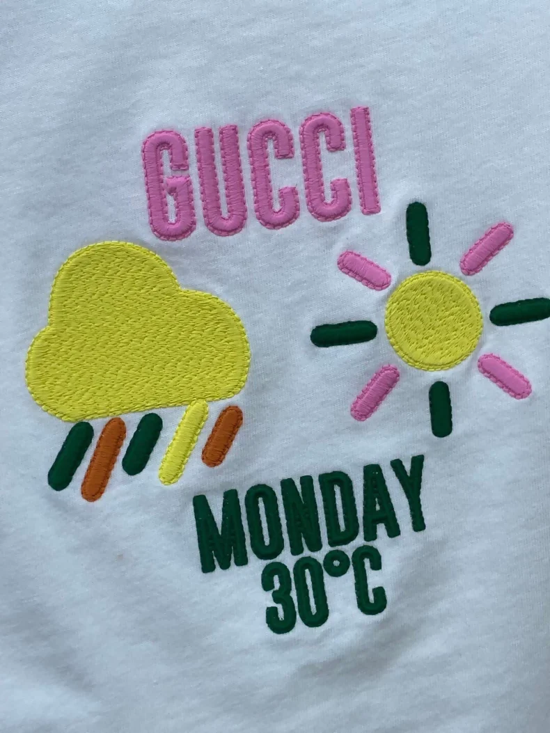Gucci White shirt with embroidered weather motif - Image 3