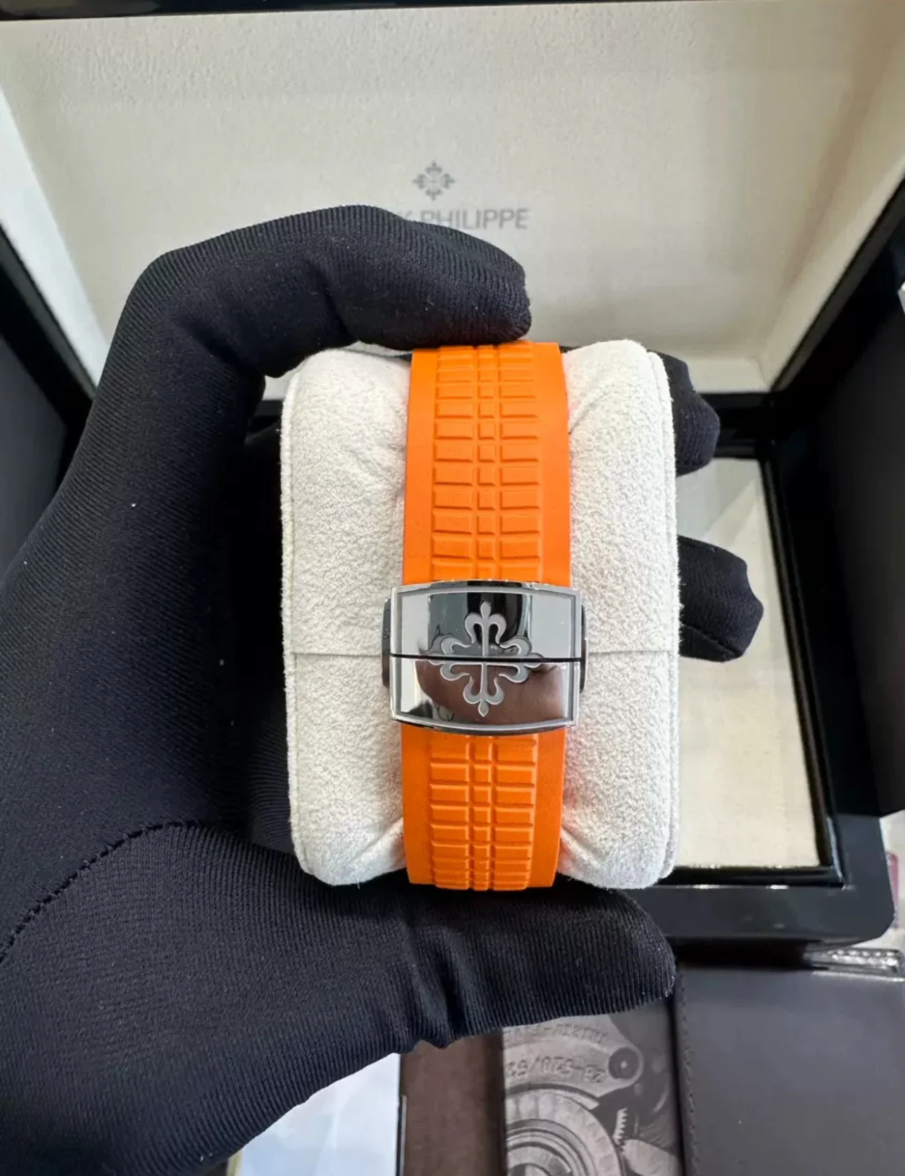 Patek Philippe 5968A Aquanaut Chronograph Orange Strap Mens Watch - Image 5