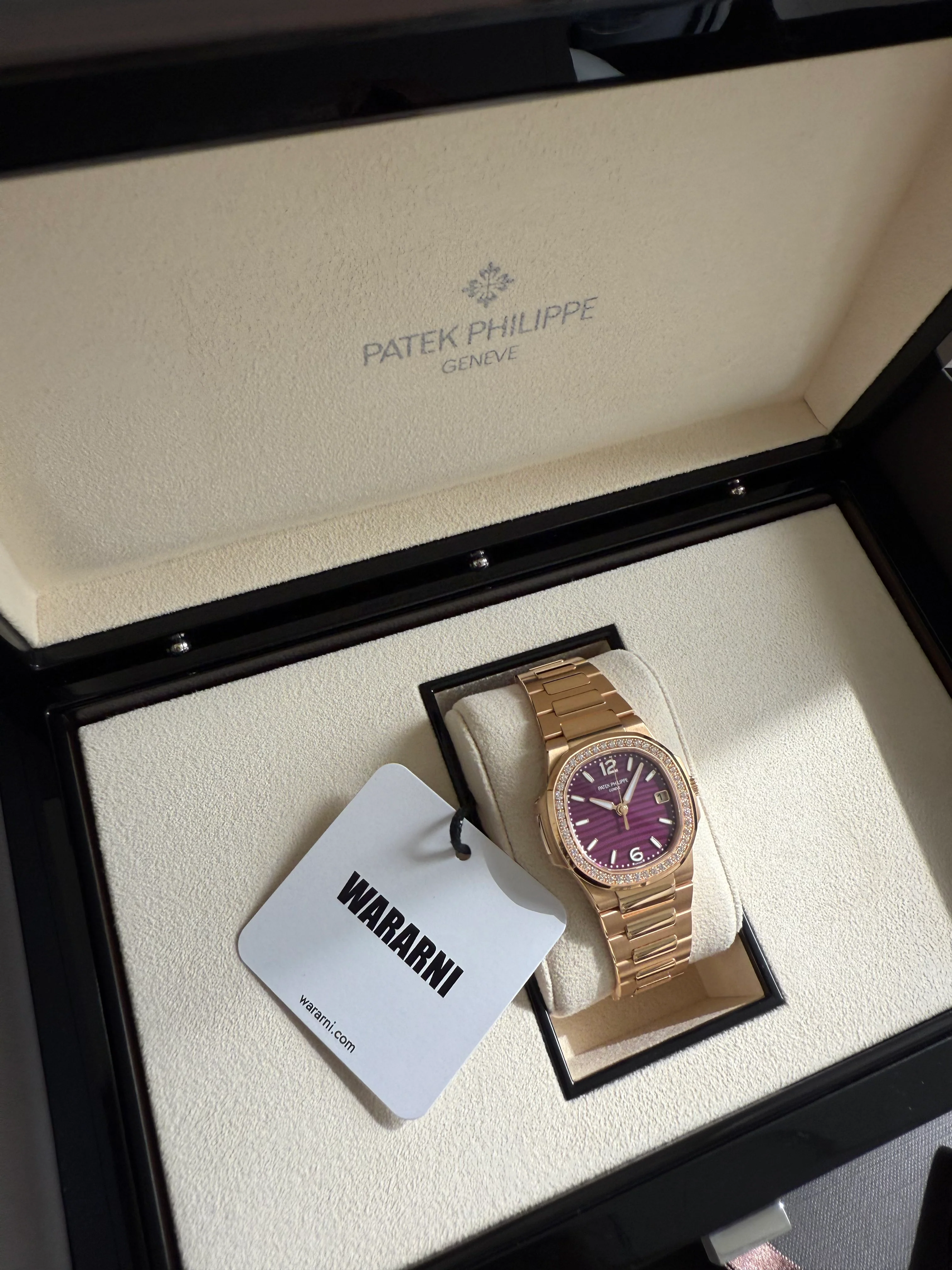 Patek Philippe Nautilus 7010/1R-013 'Ladies' Quartz Rose Gold Purple Diamond Bezel (2025) - Image 3